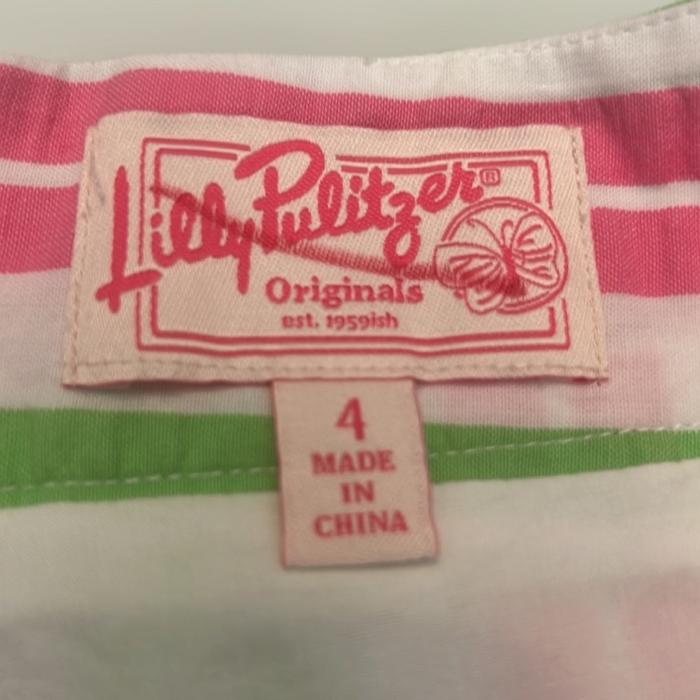 LILLY PULITZER Originals Vintage Skorts in Pink/Green/White Stripes Size 4 - Picture 6 of 8